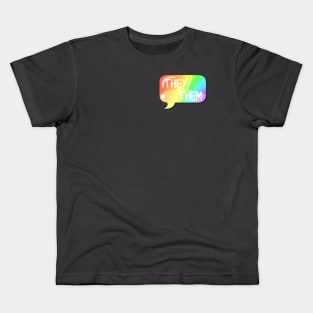 They/Them Pronoun Bubble - Rainbow Kids T-Shirt